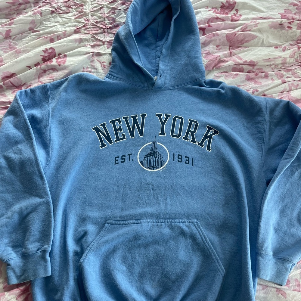Gildan Light Blue Hoodie with Graphic Print